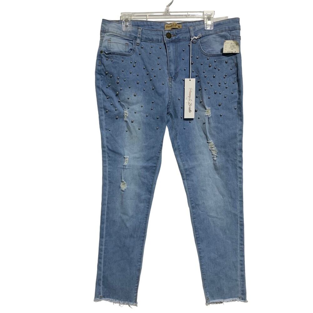 Honey and Bristle NWT Jeans with Beads Petite 5 Working Pockets Size 14 Petite